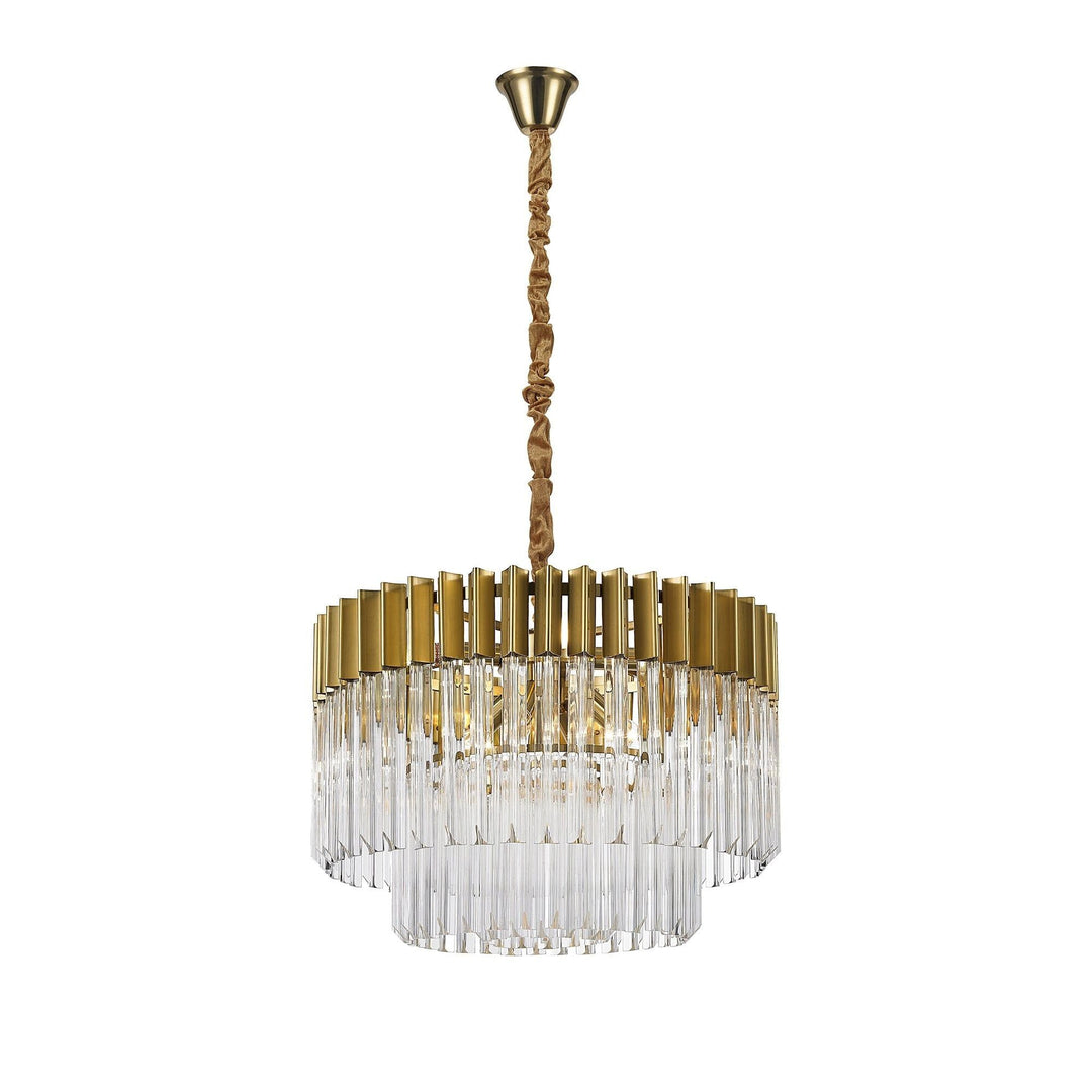 Nelson Lighting NL73509 Kobra Pendant Round 8 Light Brass/Glass