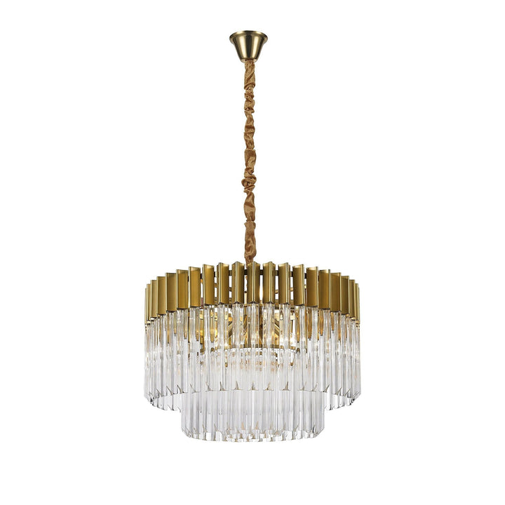 Nelson Lighting NL73509 Kobra Pendant Round 8 Light Brass/Glass