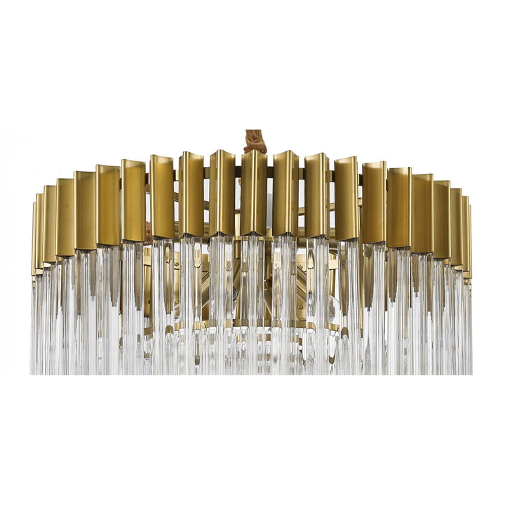 Nelson Lighting NL73509 Kobra Pendant Round 8 Light Brass/Glass