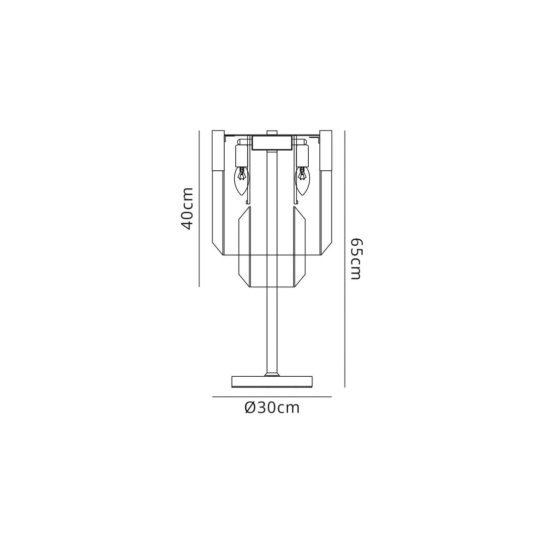 Nelson Lighting NL73529 Kobra Table Lamp 3 Light Brass/Glass