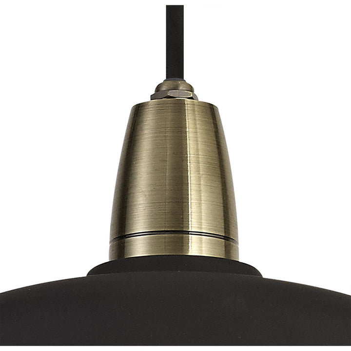 Nelson Lighting NL78479 Koby Outdoor Pendant 1 Light Matt Black/Brushed Bronze