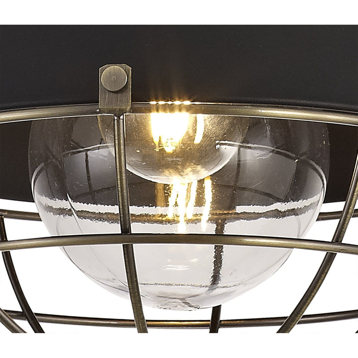Nelson Lighting NL78479 Koby Outdoor Pendant 1 Light Matt Black/Brushed Bronze