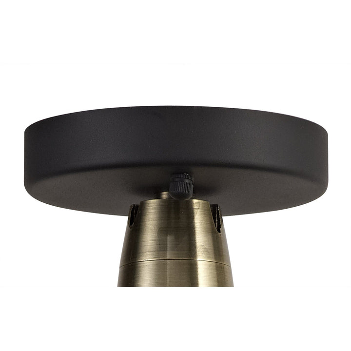 Nelson Lighting NL78489 Koby Outdoor Semi-Flush Ceiling 1 Light Matt Black/Brushed Bronze