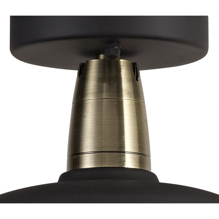 Nelson Lighting NL78489 Koby Outdoor Semi-Flush Ceiling 1 Light Matt Black/Brushed Bronze