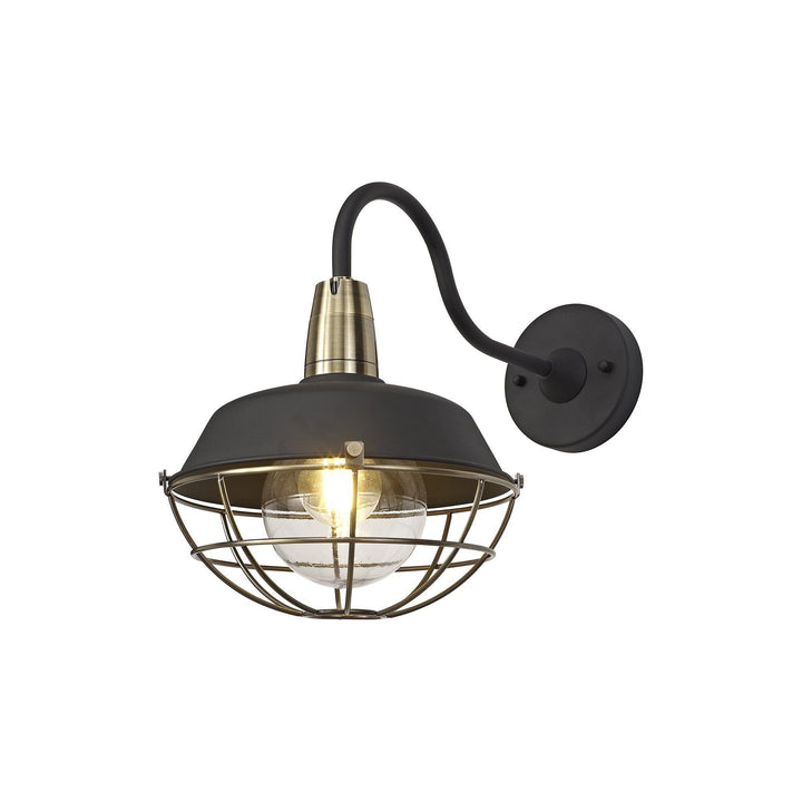 Nelson Lighting NL78469 Koby Outdoor Wall Lamp 1 Light Matt Black/Brushed Bronze
