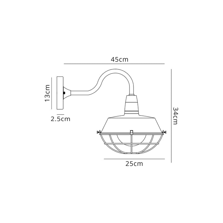 Nelson Lighting NL78469 Koby Outdoor Wall Lamp 1 Light Matt Black/Brushed Bronze