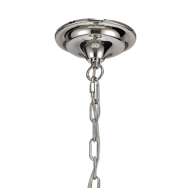 Nelson Lighting NL74289 Kort Pendant 12 Light Polished Chrome/Satin Nickel/Clear Crystal