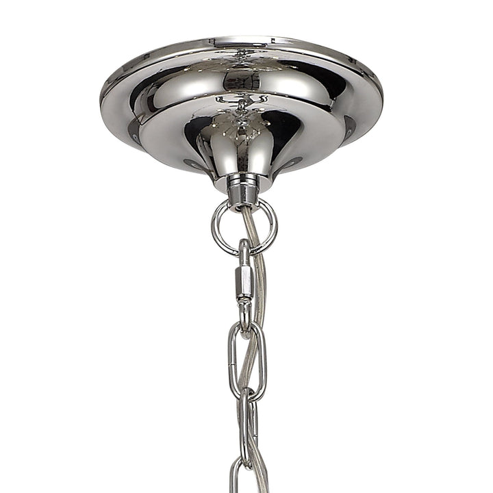 Nelson Lighting NL74279 Kort Pendant 8 Light Polished Chrome/Satin Nickel/Clear Crystal