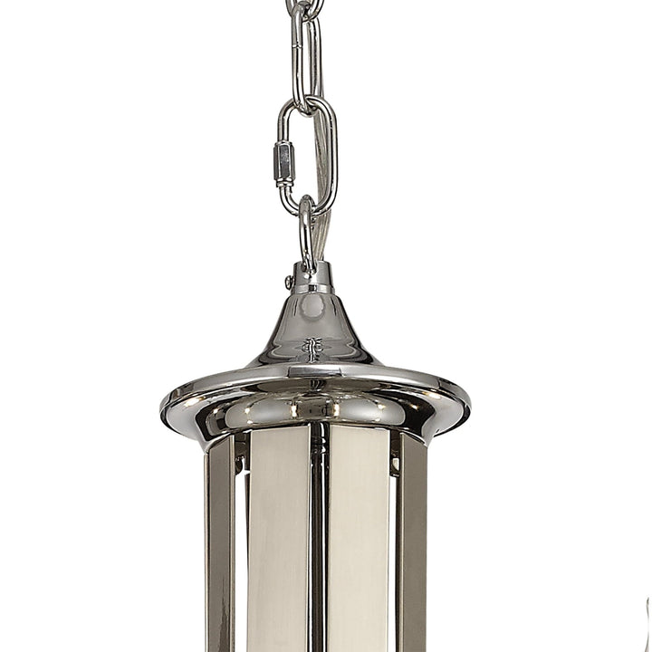 Nelson Lighting NL74279 Kort Pendant 8 Light Polished Chrome/Satin Nickel/Clear Crystal