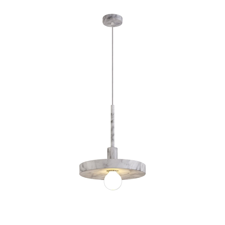Nelson Lighting NL75969 Lat Single Pendant 1 Light Adjustable Marble Effect
