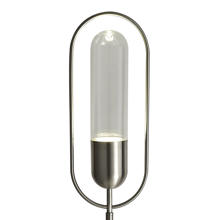 Nelson Lighting NL70979 Nina Floor Lamp LED Satin Nickel/Clear