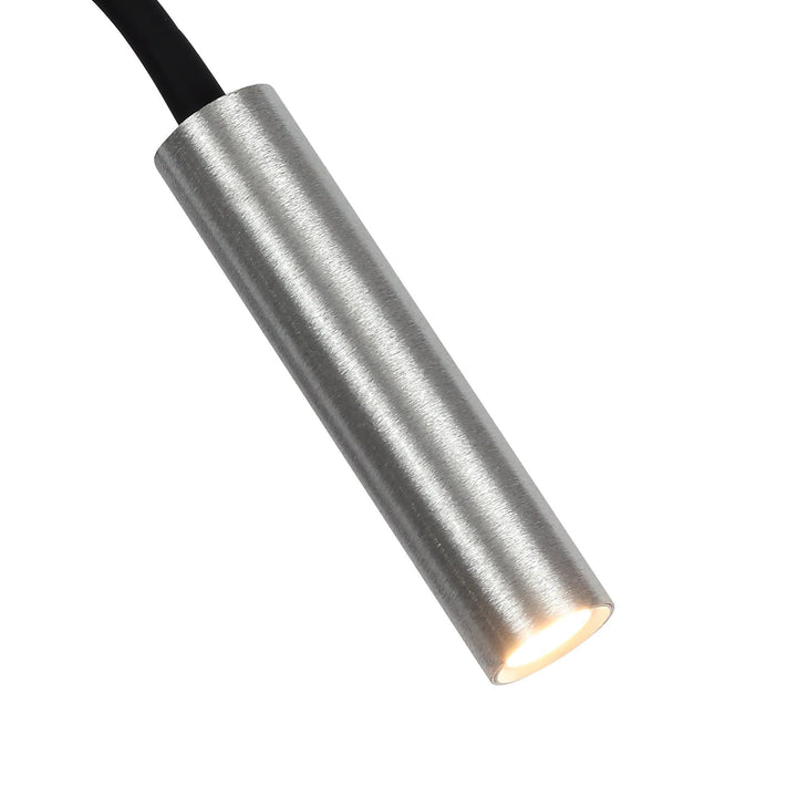 Nelson Lighting NL75769 Perla Wall Lamp 1 Light Adjustable Switched LED Black/Aluminium