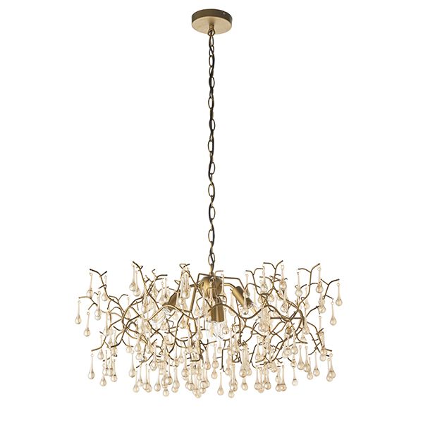 Endon 81675 4 Light Pendant Aged Gold Paint & Champagne Lustre Glass