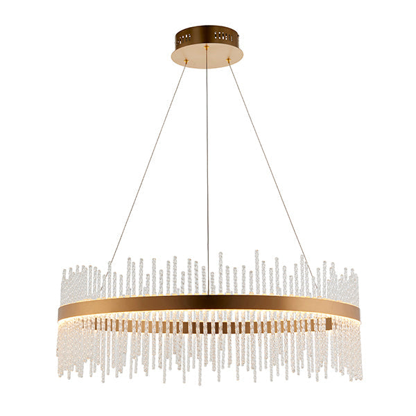 Endon 81908 LED Pendant Brushed Gold Plated Finish & Clear Glass