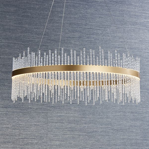 Endon 81908 LED Pendant Brushed Gold Plated Finish & Clear Glass