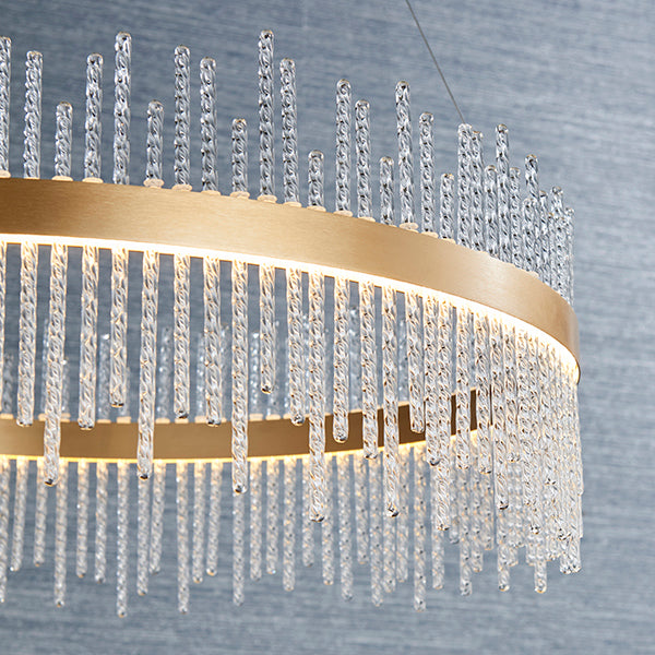 Endon 81908 LED Pendant Brushed Gold Plated Finish & Clear Glass