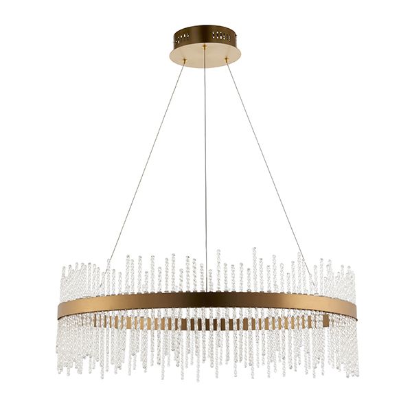 Endon 81908 LED Pendant Brushed Gold Plated Finish & Clear Glass