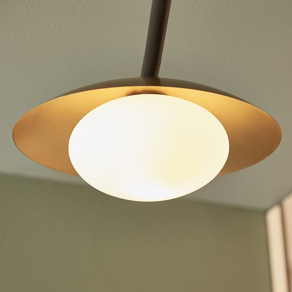 Endon 92034 3 Light Semi Flush Ceiling Light Gold & Dark Bronze Finish With Opal Glass