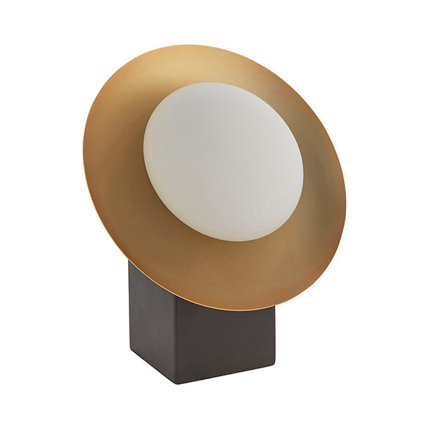 Endon 92038 1 Light Table Lamp Gold & Dark Bronze Finish With Opal Glass