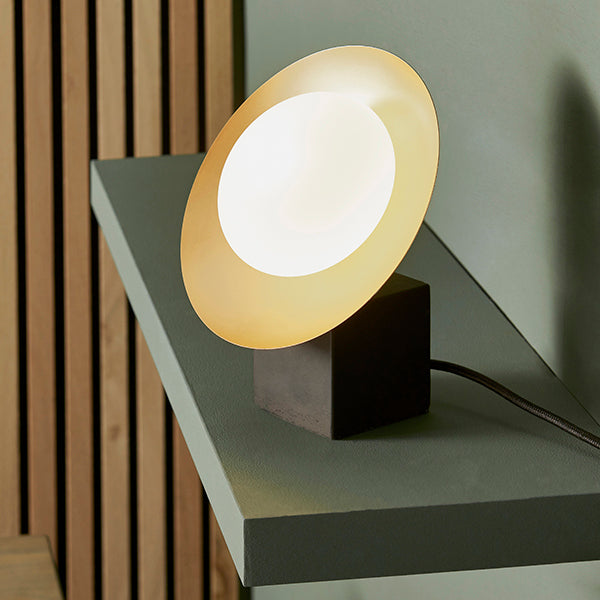 Endon 92038 1 Light Table Lamp Gold & Dark Bronze Finish With Opal Glass
