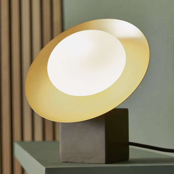 Endon 92038 1 Light Table Lamp Gold & Dark Bronze Finish With Opal Glass
