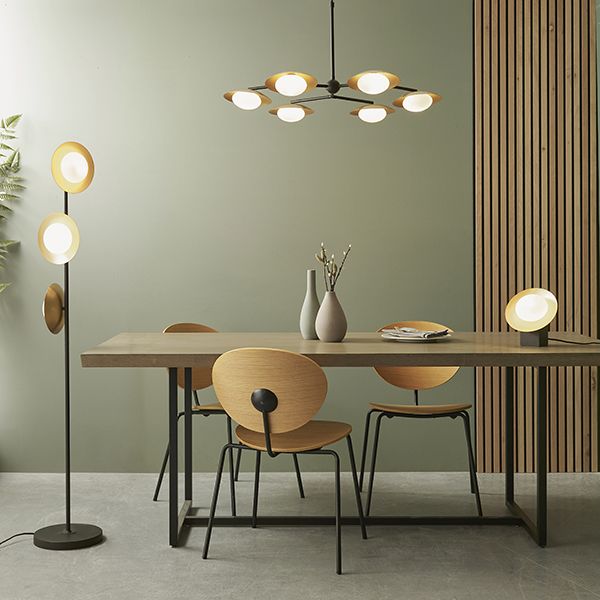 Endon 92038 1 Light Table Lamp Gold & Dark Bronze Finish With Opal Glass