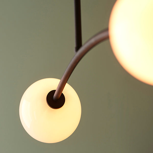 Endon 92940 | 4 Light Semi Flush Ceiling Light | Textured Matt Black & Gloss Opal Glass