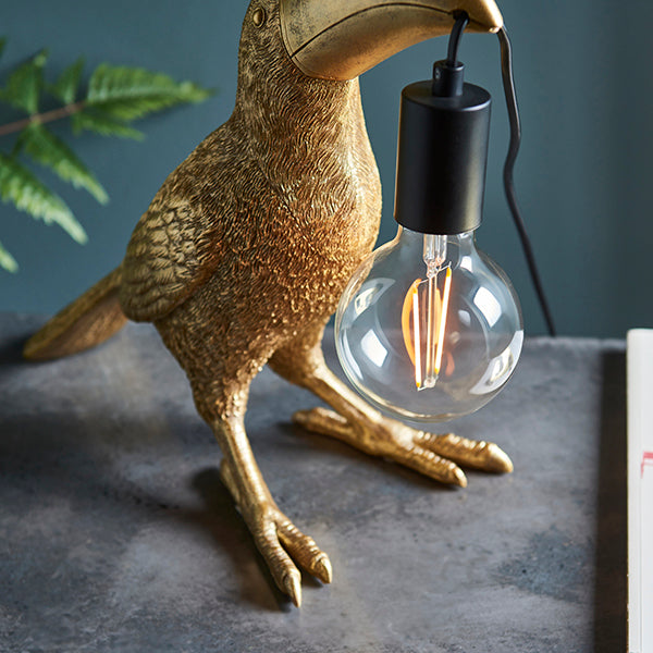 Endon 95077 1 Light Table Lamp Vintage Gold Paint & Matt Black