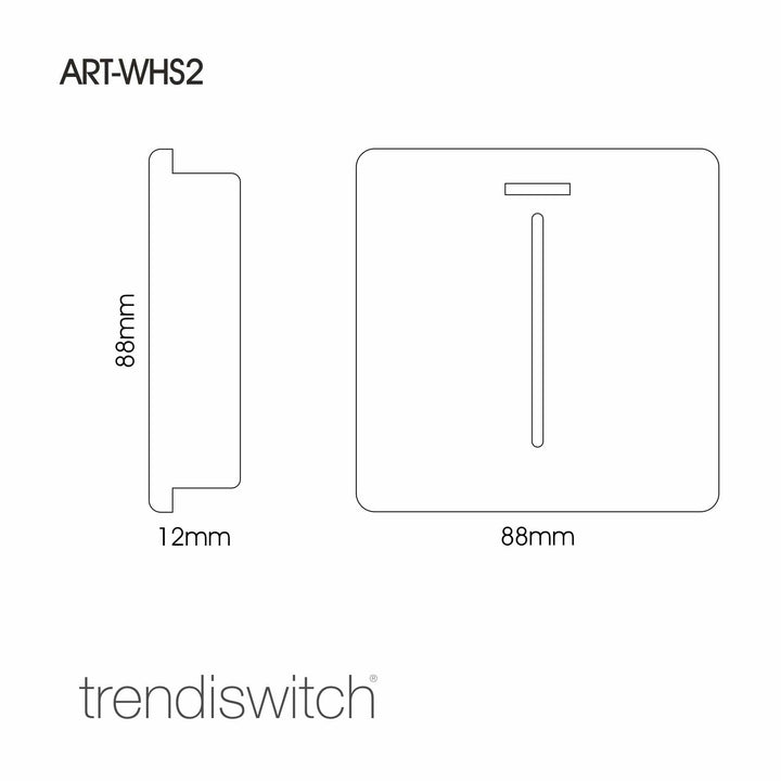 Trendiswitch ART-WHS2WH Trendi Artistic Modern 45 Amp Neon Insert Double Pole Switch Gloss White