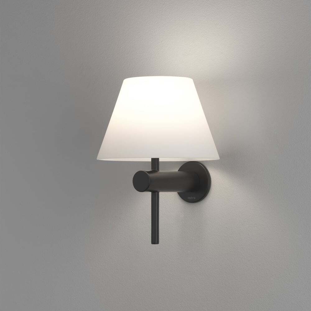 Astro 1050007 | Roma Wall Light | Black Finish with White Shade