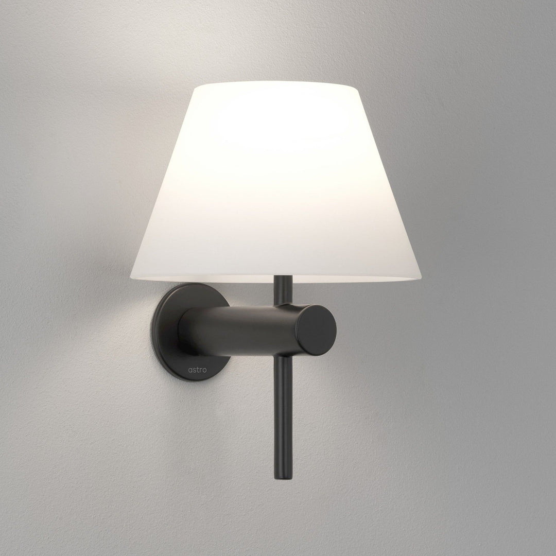 Astro 1050007 | Roma Wall Light | Black Finish with White Shade