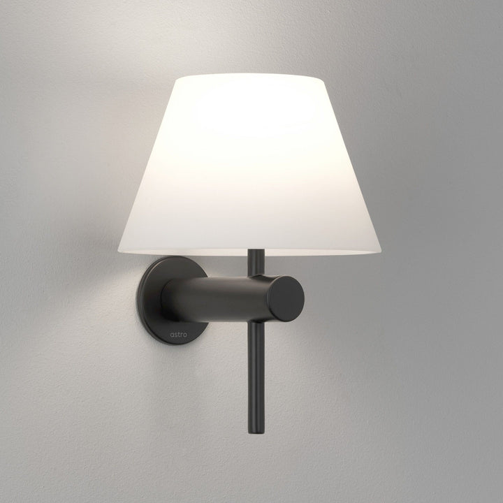 Astro 1050007 | Roma Wall Light | Black Finish with White Shade