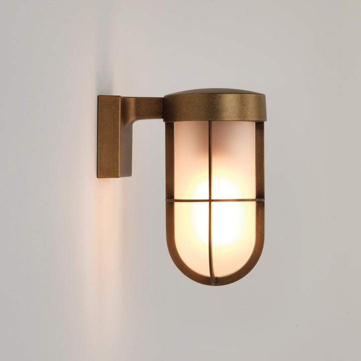 Astro 1368008 Cabin Outdoor Wall Light Frosted Glass Antique Brass