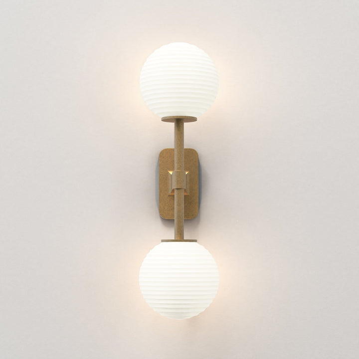 Astro 1429008 Tacoma Twin Bathroom Wall Light Antique Brass