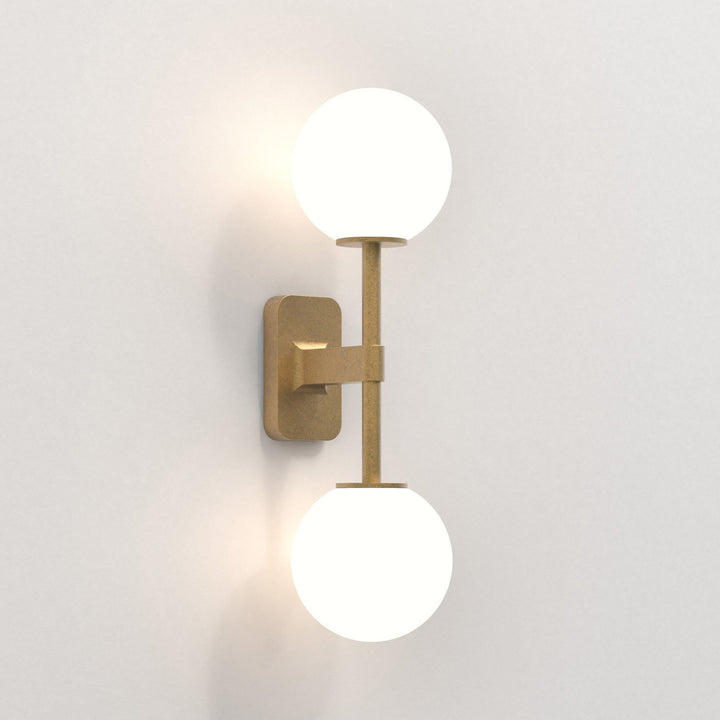 Astro 1429008 Tacoma Twin Bathroom Wall Light Antique Brass