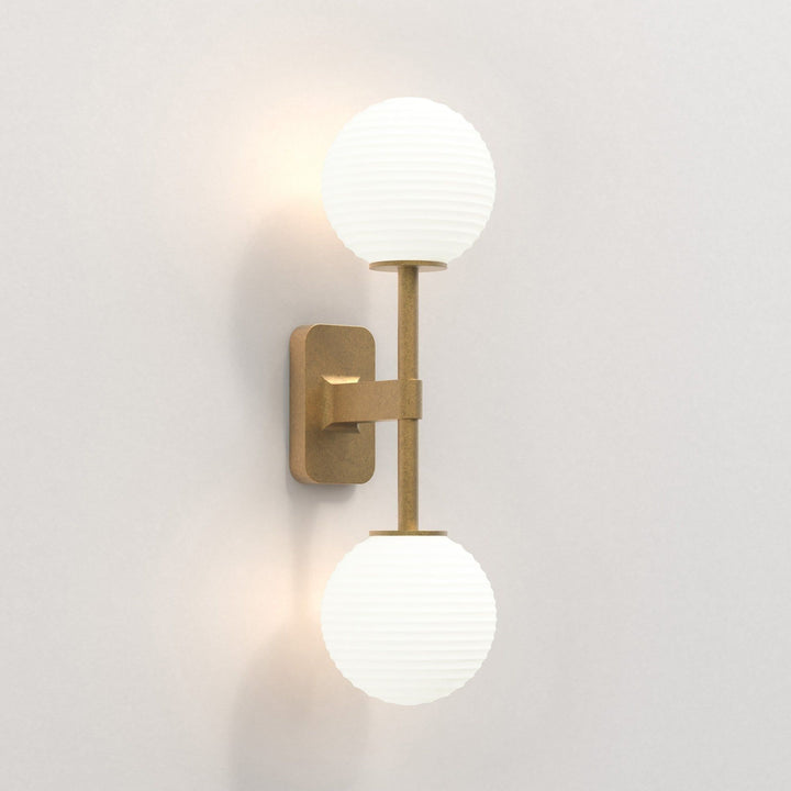 Astro 1429008 Tacoma Twin Bathroom Wall Light Antique Brass