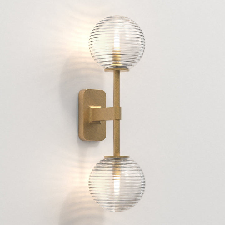 Astro 1429008 Tacoma Twin Bathroom Wall Light Antique Brass