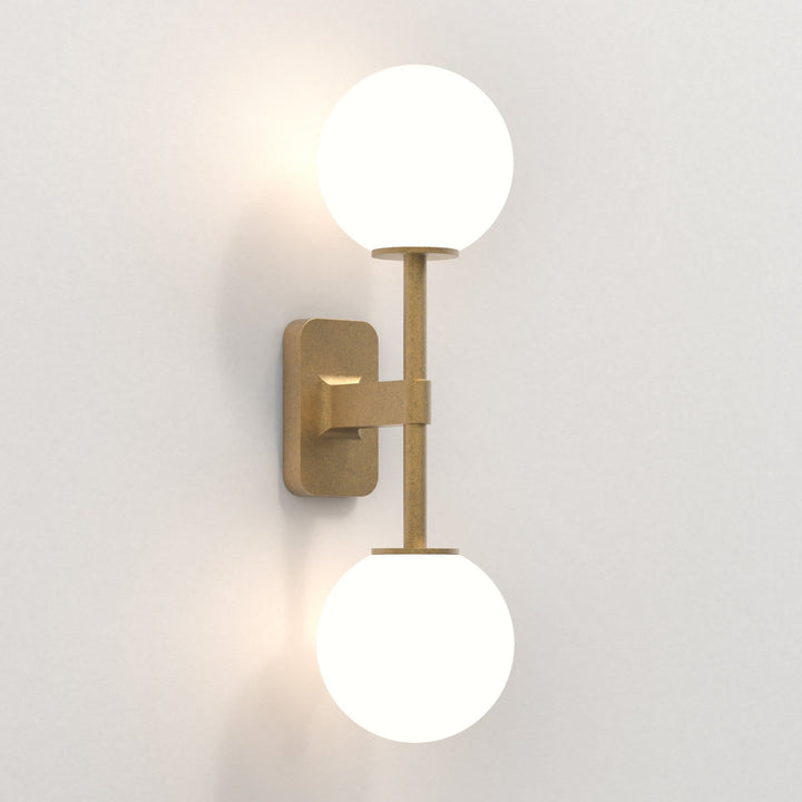 Astro 1429008 Tacoma Twin Bathroom Wall Light Antique Brass