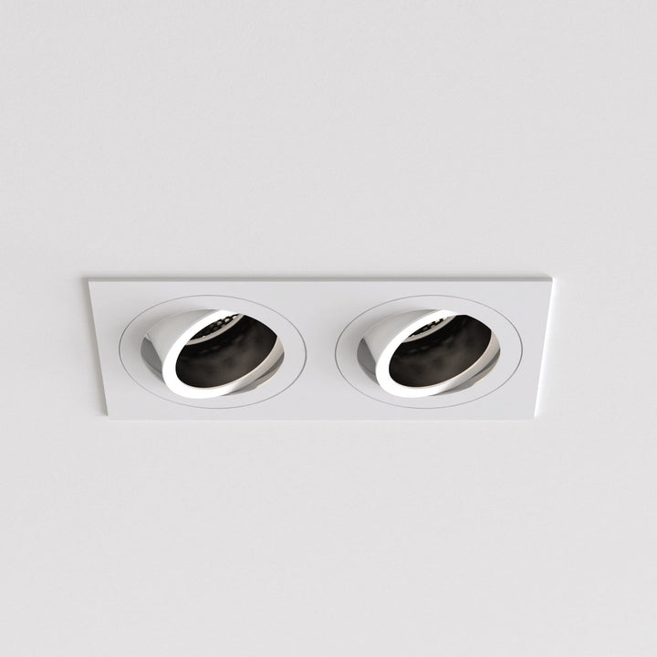 Astro 1434005 | Pinhole Square Twin | Adjustable Downlight | Matt White