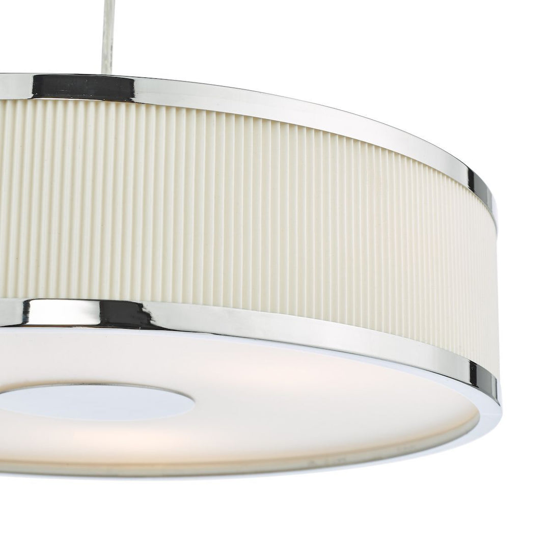 Dar Lighting ALV1033 | Alvaro 3-Light Pendant | Polished Chrome | Ivory
