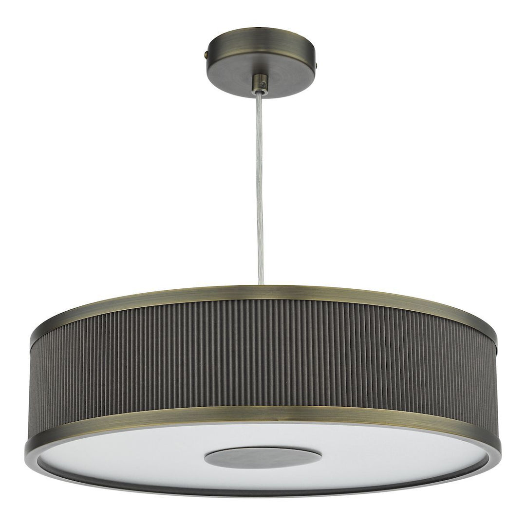Dar Lighting ALV1039 | Alvaro Single Pendant | 3-Light | Antique Bronze & Mushroom