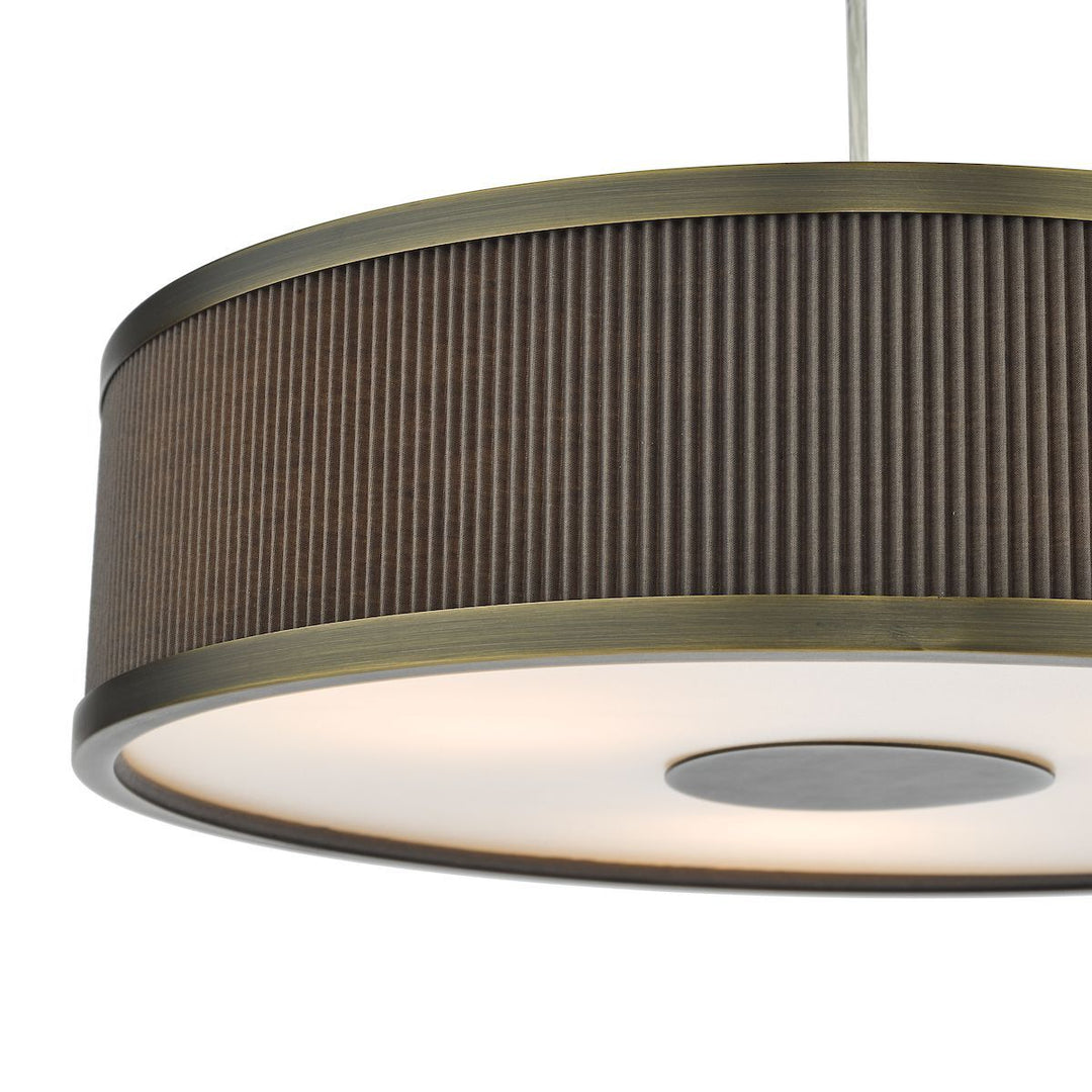 Dar Lighting ALV1039 | Alvaro Single Pendant | 3-Light | Antique Bronze & Mushroom