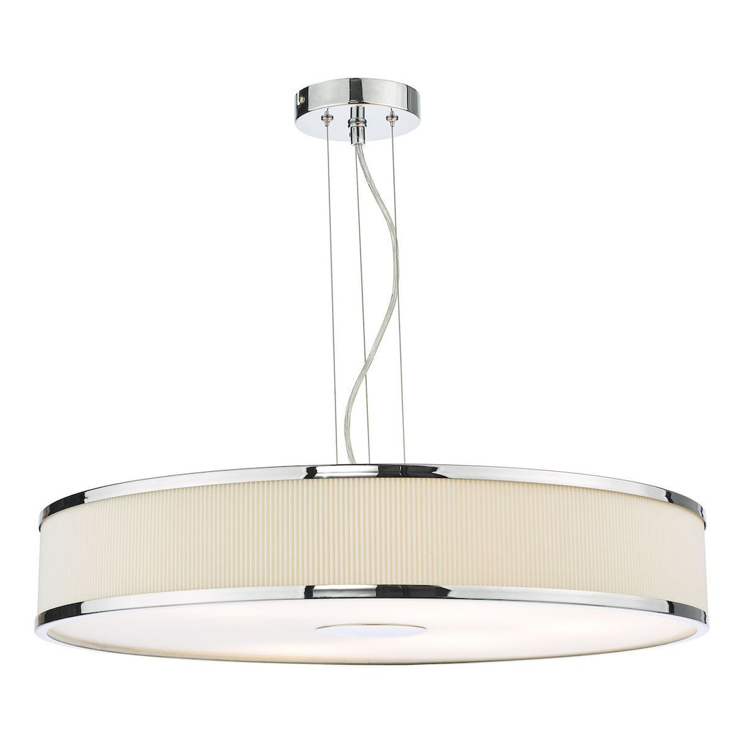 Dar Lighting ALV1733 | Alvaro 6-Light Pendant | Polished Chrome & Ivory