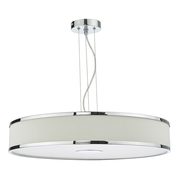 Dar Lighting ALV1733 | Alvaro 6-Light Pendant | Polished Chrome & Ivory