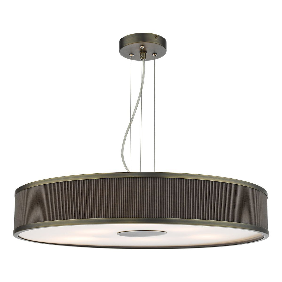Dar Lighting ALV1739 | Alvaro 6-Light Pendant | Antique Bronze & Mushroom Brown
