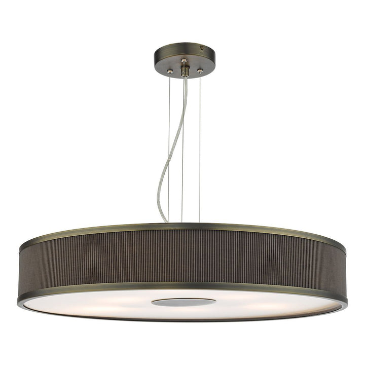 Dar Lighting ALV1739 | Alvaro 6-Light Pendant | Antique Bronze & Mushroom Brown