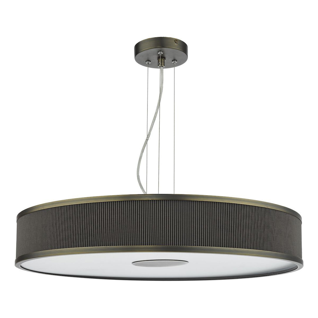 Dar Lighting ALV1739 | Alvaro 6-Light Pendant | Antique Bronze & Mushroom Brown