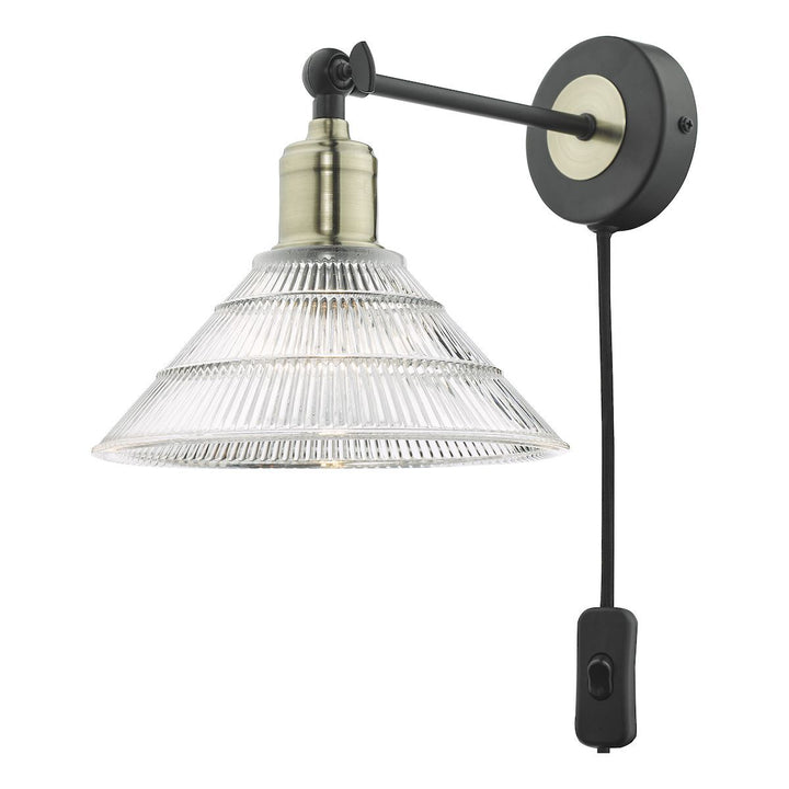 Dar BOY0775 | Boyd Single Wall Light | Antique Brass & Matt Black