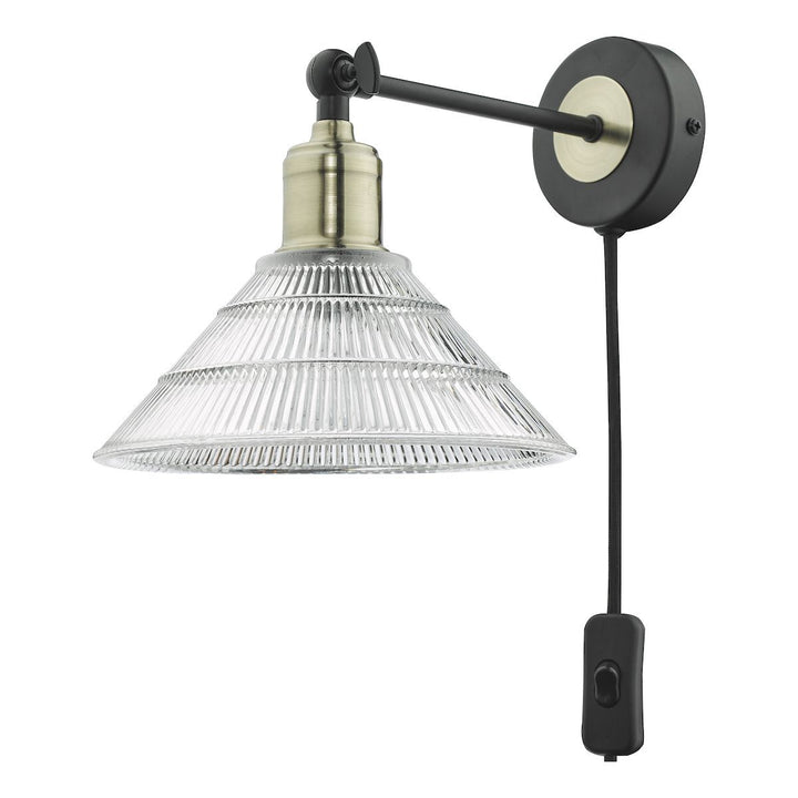 Dar BOY0775 | Boyd Single Wall Light | Antique Brass & Matt Black