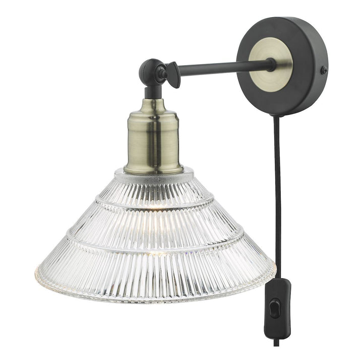 Dar BOY0775 | Boyd Single Wall Light | Antique Brass & Matt Black